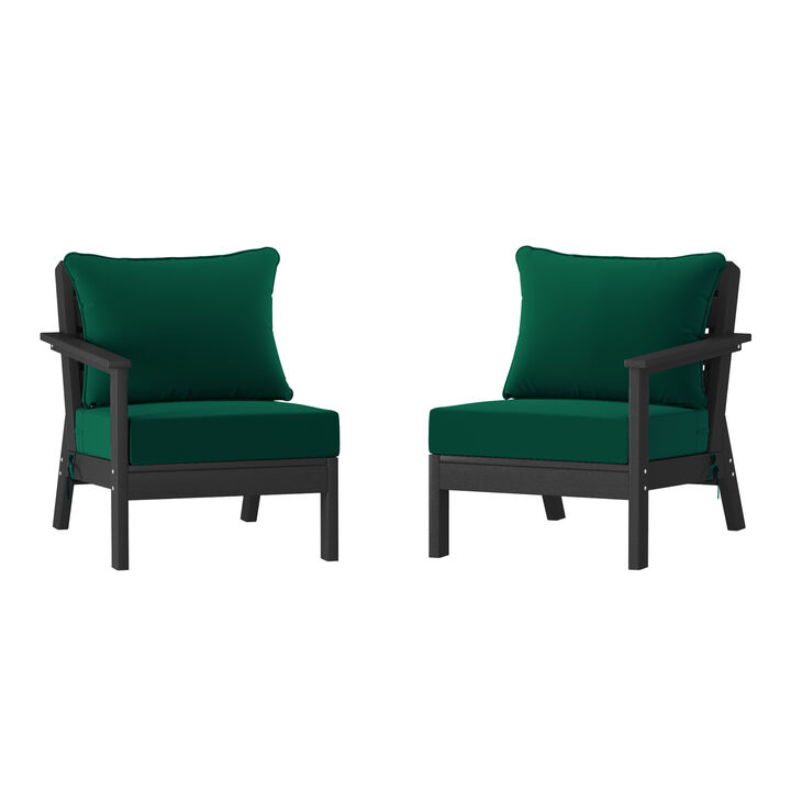 Outdoor Patio HDPE Loveseat Sofa with Patio Cushions