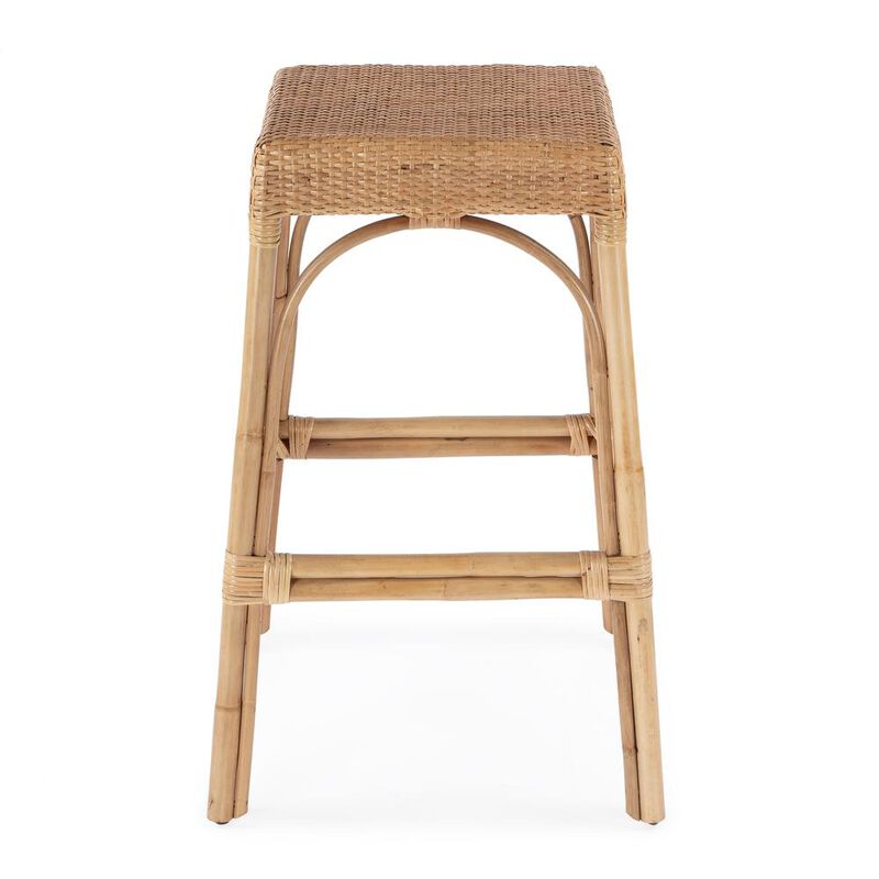 Butler Specialty Robias Rectangular Rattan 30 Bar Stool, Natural