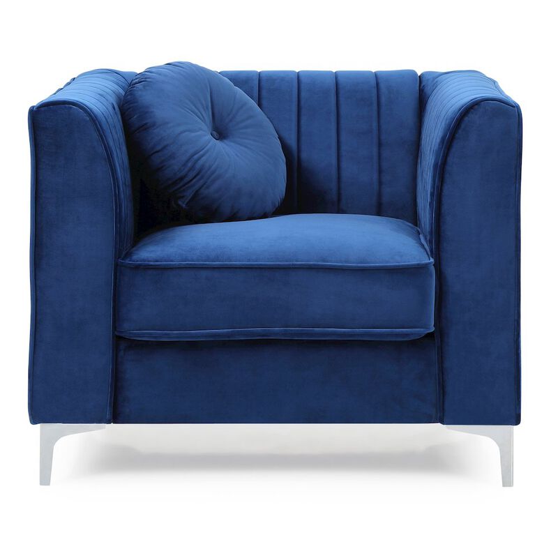 Glory Furniture Delray Accent Chair in Navy Blue Color