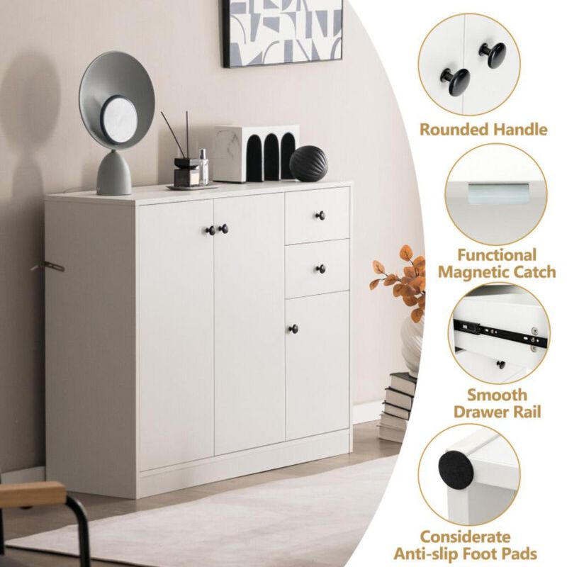 Hivvago Modern Buffet Sideboard with 2 Pull-out Drawers and Adjustable Shelf for Kitchen