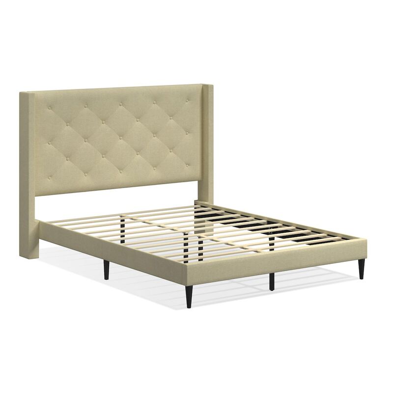 Rize Home Carrington Queen Platform Bed Beige image number 3