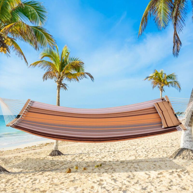 Hivvago Patio Hammock Foldable Swing Chair Bed with Detachable Pillow