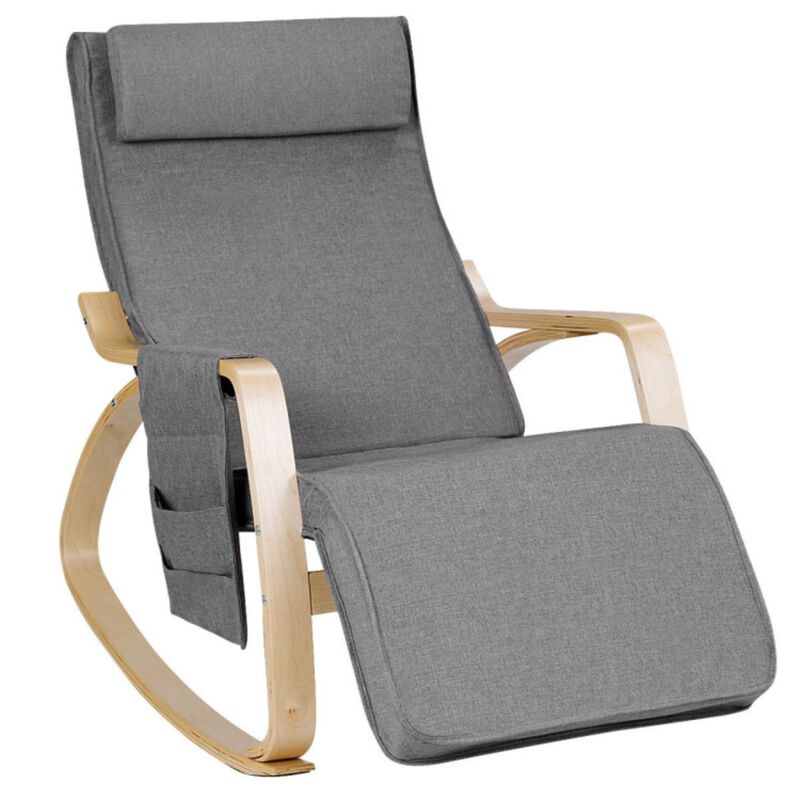 Comfortable Lounge Rocking Chair with Removable Cushion Cover and Side Pocket image number 1