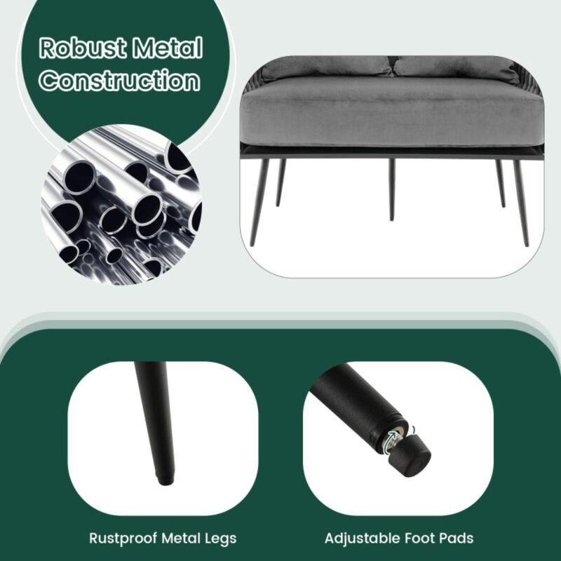 Hivvago Modern Loveseat Sofa Upholstered Dutch Velvet Sofa Couch