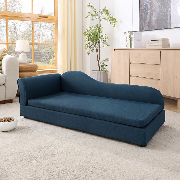 Dog Sofa for Medium Large Dogs, 55" Pet Couch with Irregular Backrest, Single Armrest