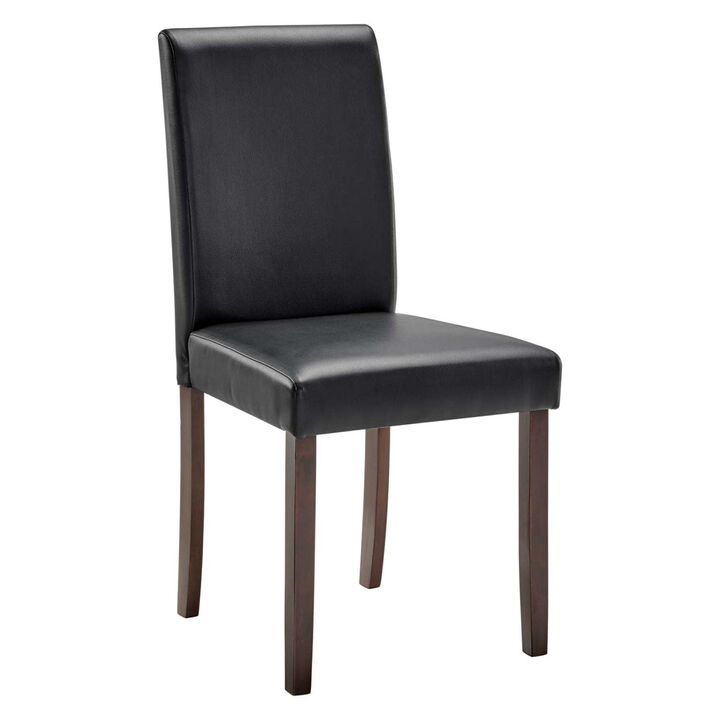 Modway Prosper Faux Leather Dining Side Chair Set of 2, Black