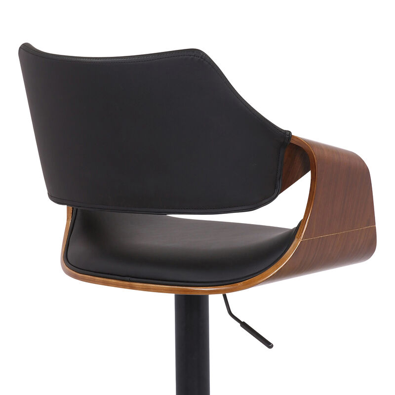 Aspen Adjustable Swivel Faux Leather and Wood Bar Stool image number 6