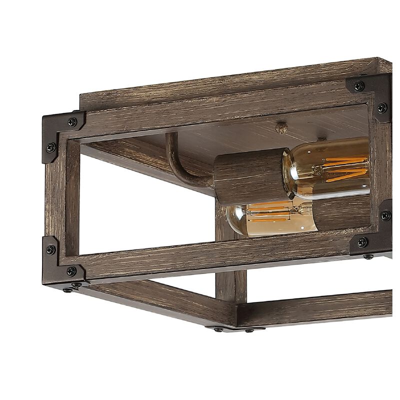 Magnolia 2-Light Iron Rustic Farmhouse LED Flush Mount