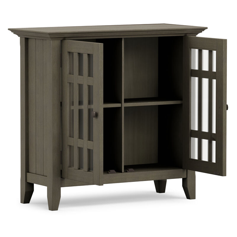 Bedford SOLID WOOD 32 inch Wide Transitional Low Storage Media Cabinet in Farmhouse Grey image number 4