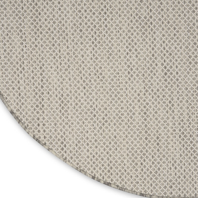 HomeRoots 10' Ivory And Gray Round Geometric Indoor Outdoor Area Rug image number 3