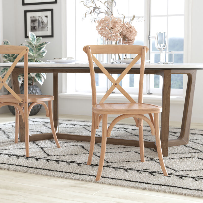 Wood Cross Back Chairs image number 1