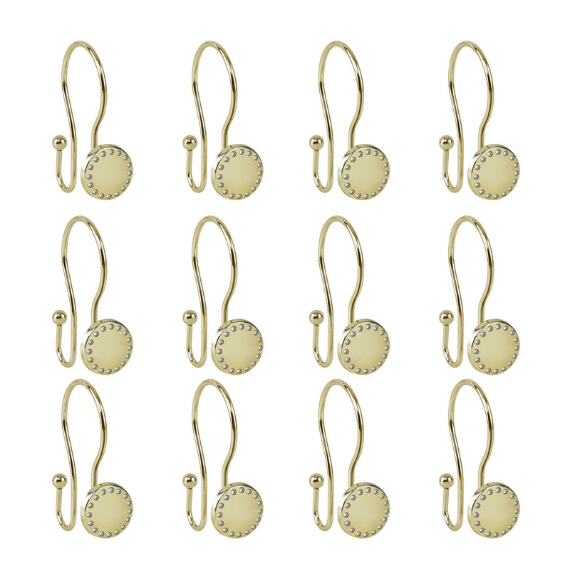 Metal Double Shower Curtain Hooks, Set of 12 image number 4