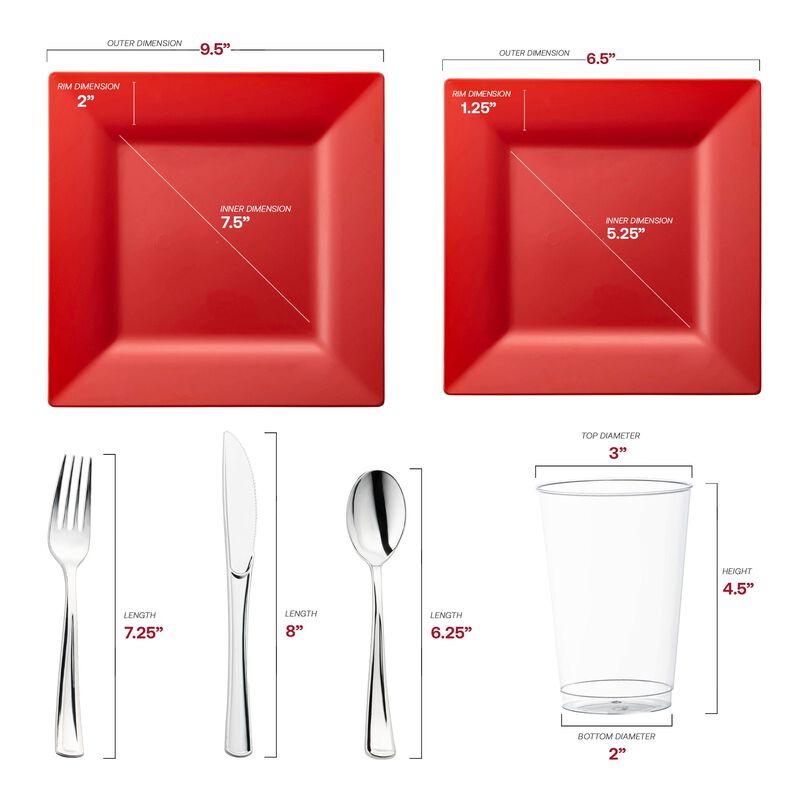 Square Plastic Wedding Value Set (30 Sets) image number 2