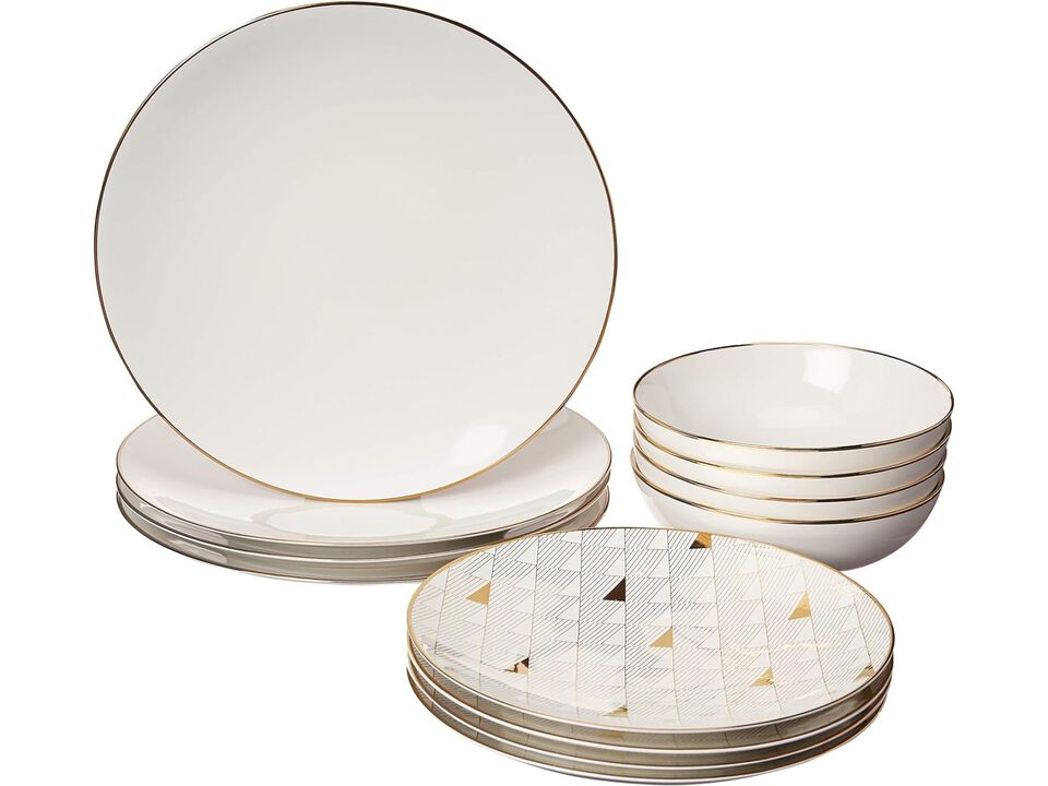 Lenox White Trianna 12-Piece Dinnerware Set