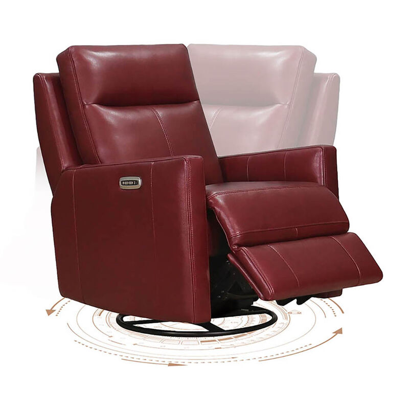 Vienna Power Headrest Swivel Glider Leather Recliner