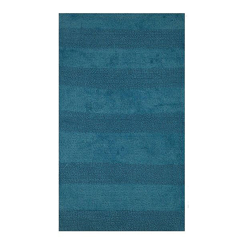 Splendid Striped Soft Plush Cotton Bath Rug 21" X 34" Aqua by Castle Hill London