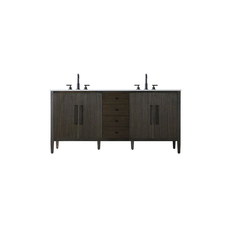 Elegant Kitchen and Bath 72 inch Double Bathroom Vanity inChocolate Oak