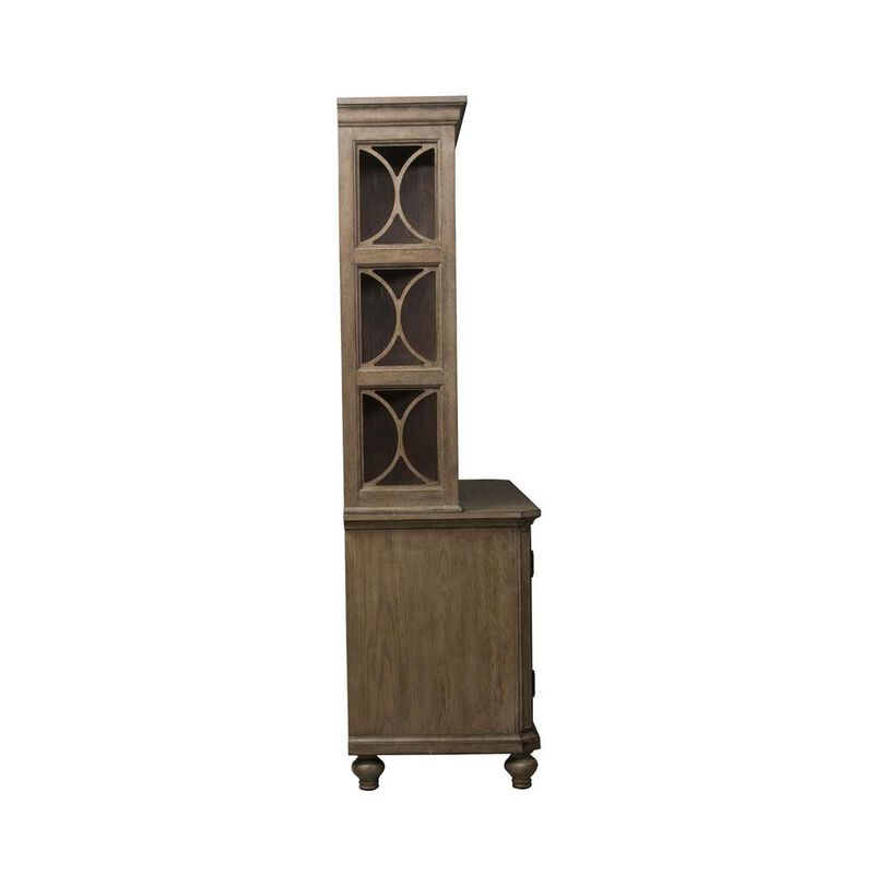 Liberty Furniture Simply Elegant Credenza & Hutch Set in Heathered Taupe image number 3