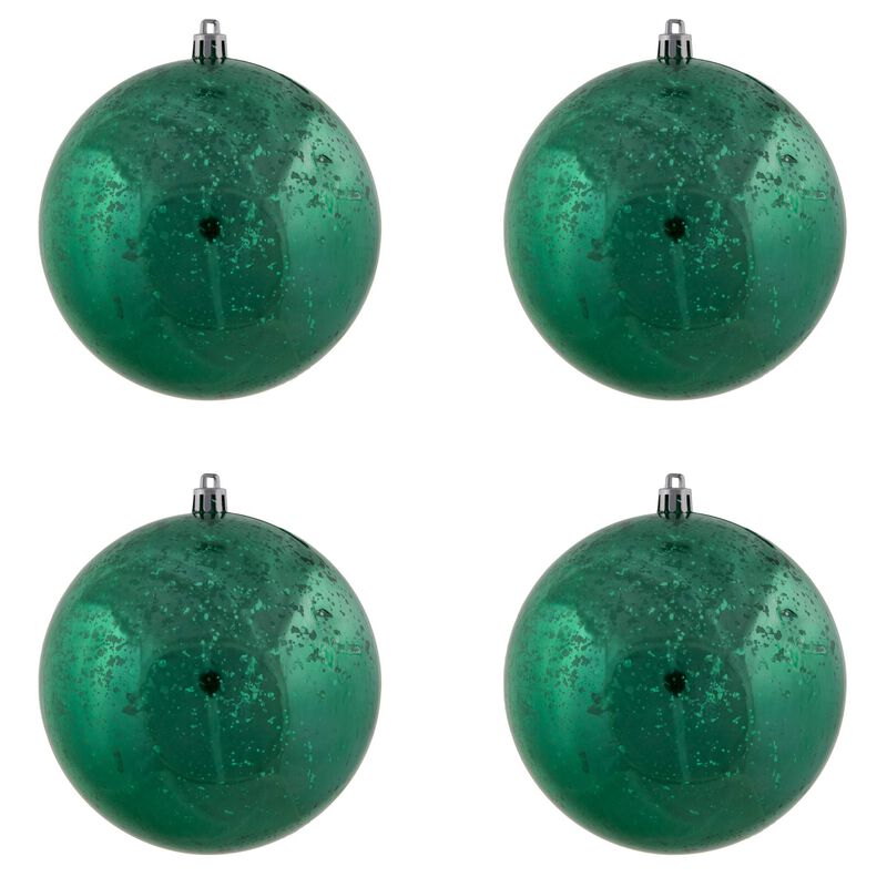 Vickerman 4.75" Christmas Ornament Ball, Sea Foam Shiny Mercury Finish, Shatterproof Plastic, Holiday Christmas Tree Decoration, 4 Pack image number 4