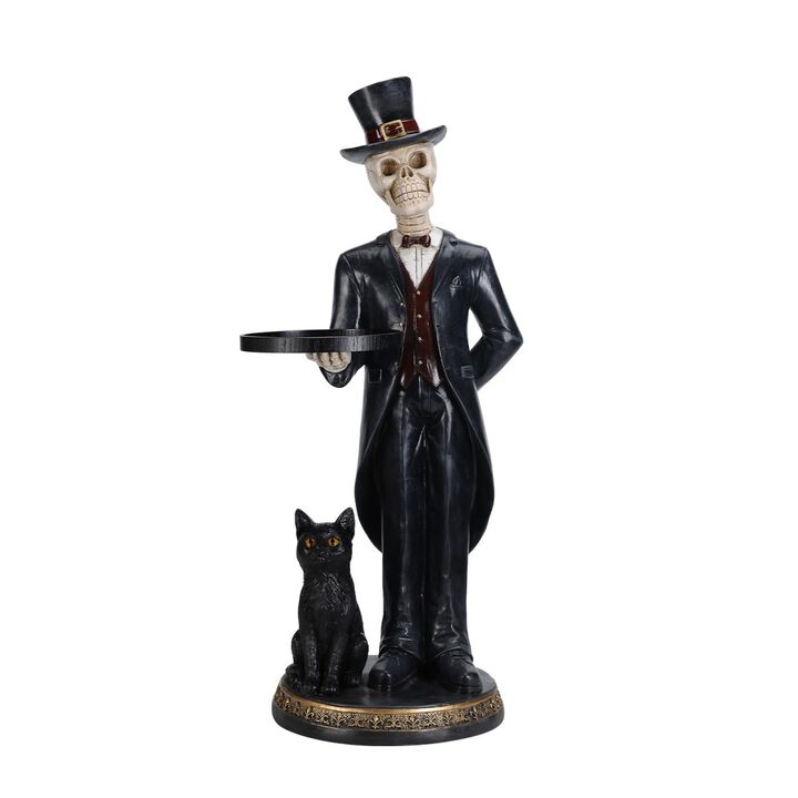 Fotson Halloween Resin Skeleton Butler Floor Statue