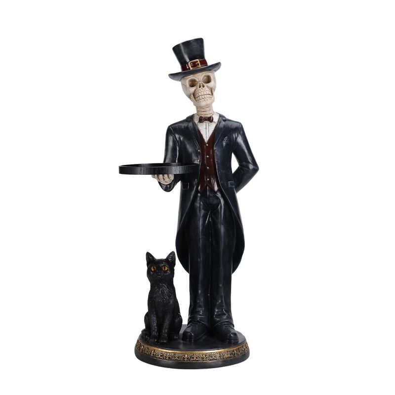 Fotson Halloween Resin Skeleton Butler Floor Statue image number 0