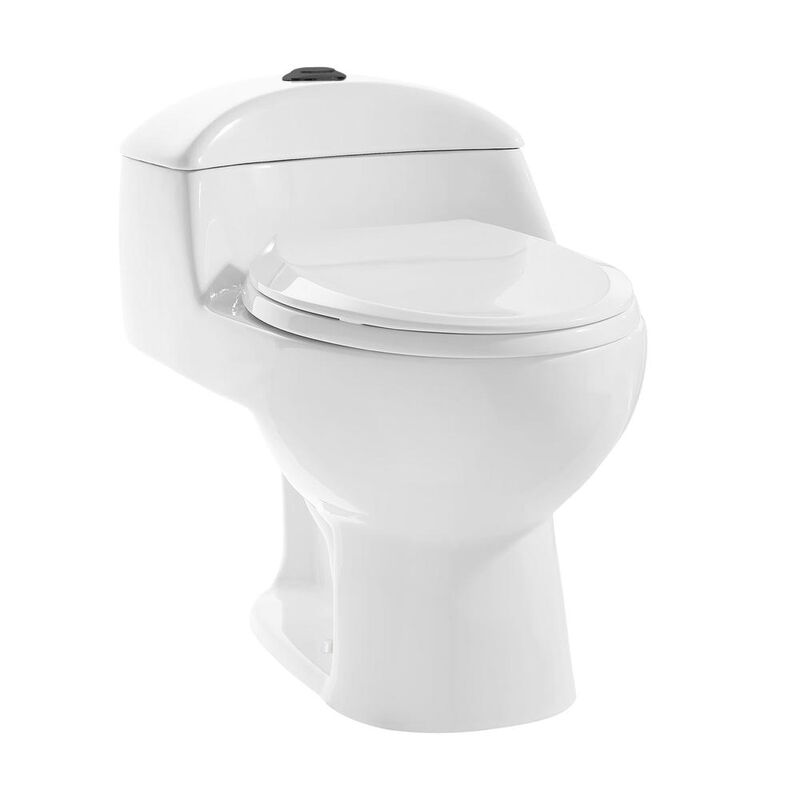 Swiss Madison Chateau One Piece Elongated Toilet Dual Flush, Black Hardware 1.1/1.6 gpf. image number 0