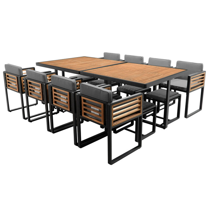 Merax Space Saving Outdoor Patio Acacia Wood Dining Set