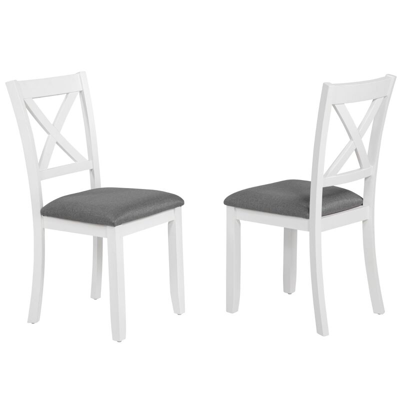 5 Piece Wooden Dining Table Set with 4 Chairs, square dining table set for 4, modern dining table set for kitchen, dining room table set image number 4