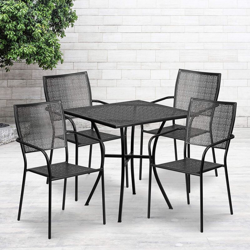 28SQ Gold Patio Table Set image number 1