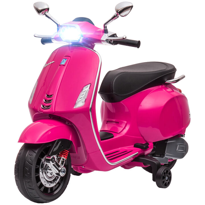 BreeBe Vespa Licensed Kids Motorcycle 6V Toddler Motorcycle with Music, FM Radio, Headlight