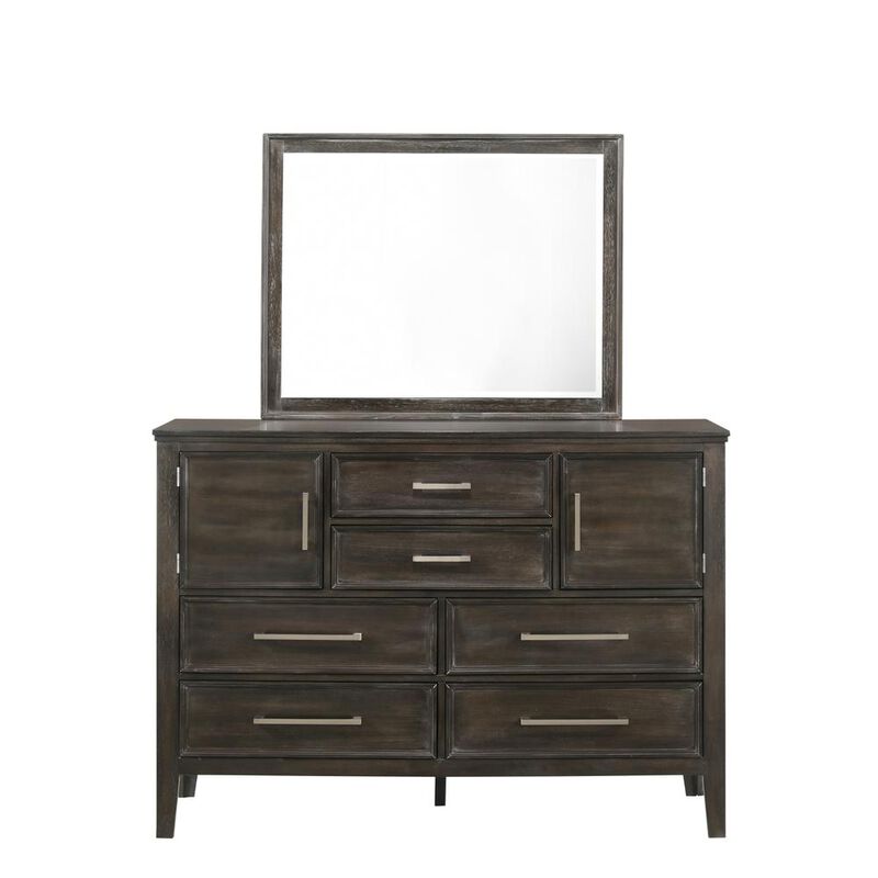 New Classic Furniture Furniture Andover Contemporary Solid Wood Dresser Doors in Nutmeg