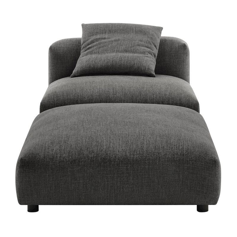 Solace Modular Upholstered Fabric Armless Chair and Ottoman Set image number 5