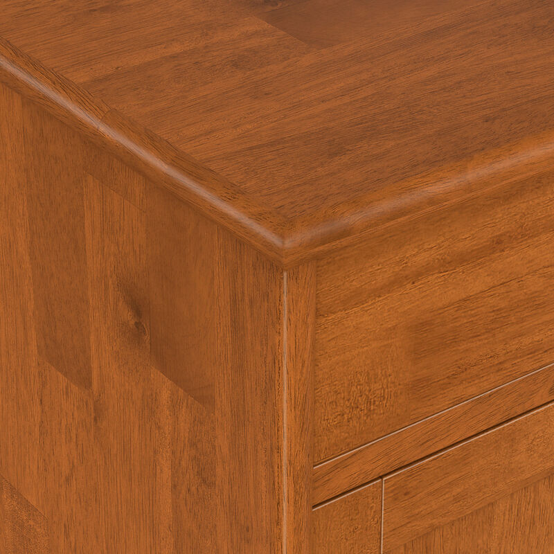 Draper SOLID HARDWOOD 36 inch Wide Mid Century Modern Entryway Storage Cabinet in Teak Brown image number 7