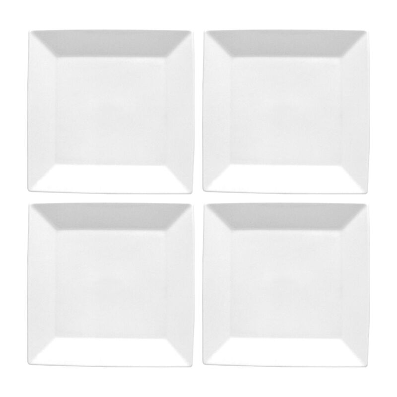 Porcelain Merid 5.5" x 5.5" Square White Porcelain Plate (Set of 4)
