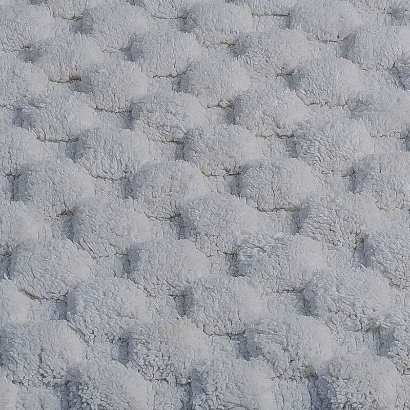 Knightsbridge Luxurious Block Pattern High Quality Year Round Cotton With Non-Skid Back Bath Rug 20" X 30" Ivory