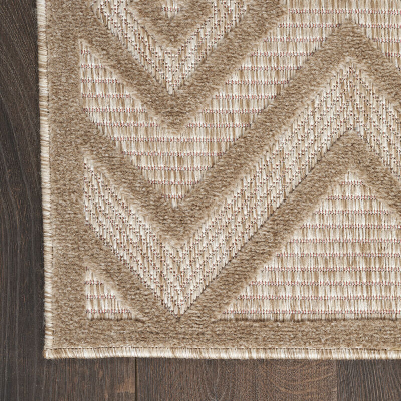 HomeRoots 2' X 4' Natural And Beige Geometric Indoor Outdoor Area Rug image number 3