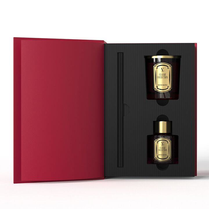 Gift Set CARDENAL WINTER SOLSTICE BOOK Candle 75gr/Diffuser 250ml
