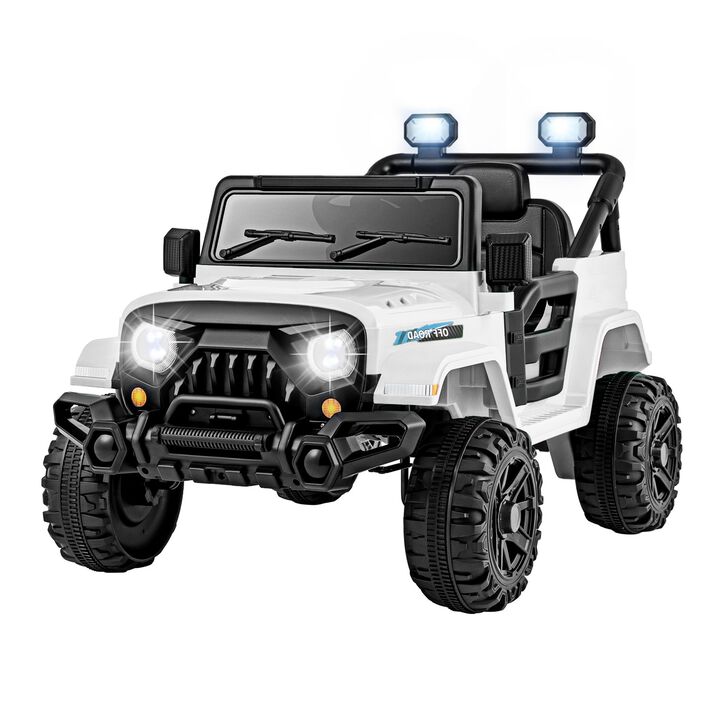 Kids 12V Ride On Truck with Threaded Wheels Remote Control and 3 Speed Modes