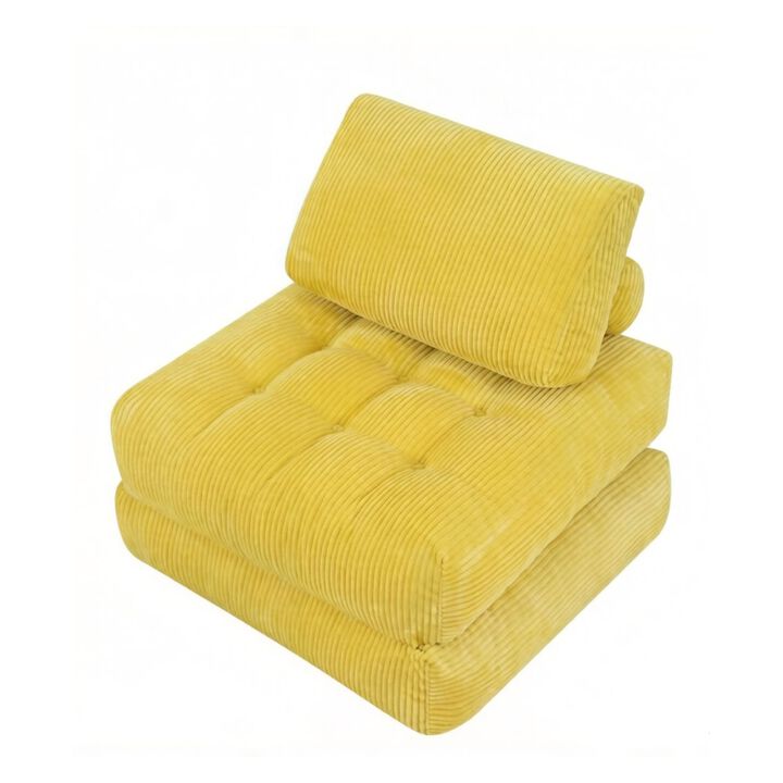 GOODSILO Large Corduroy Fabric Beanbag Couch with Fluffy Cloud Design