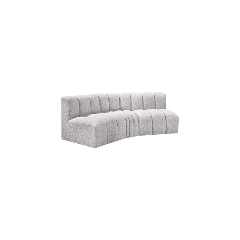Meridian Furniture Arc Grey Boucle Fabric Modular Sofa