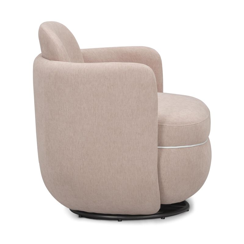 TOV Furniture Wolfie Light Pink Chenille Swivel Chair image number 2