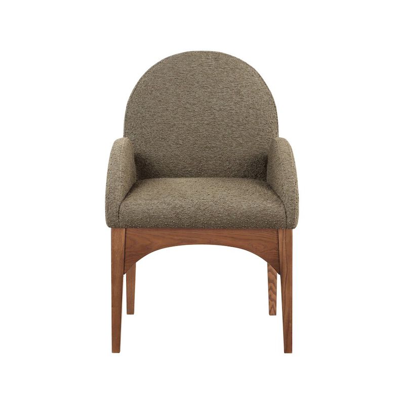 Meridian Furniture Waldorf Olive Boucle Fabric Dining Chair