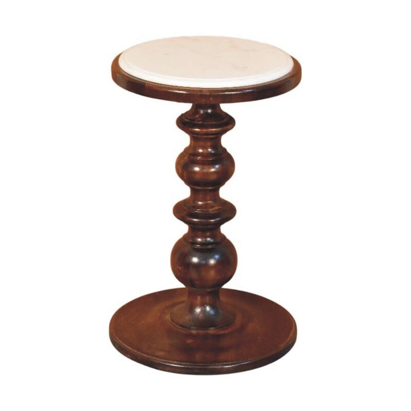 Artisan Furniture Solid Wood Bellmont Marble-Top Side Table image number 2