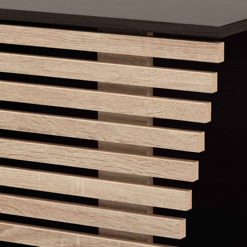 Baxton Studio Eckhart Modern Two Tone Dark Brown Wood Cat Litter Box Cover House