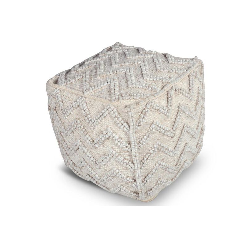 Kenzari Square Zigzag Handwoven Pouf