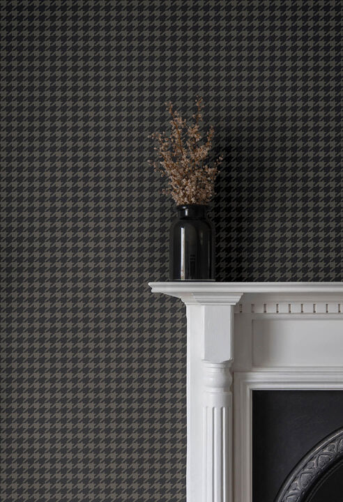 Watson Black Houndstooth Wallpaper