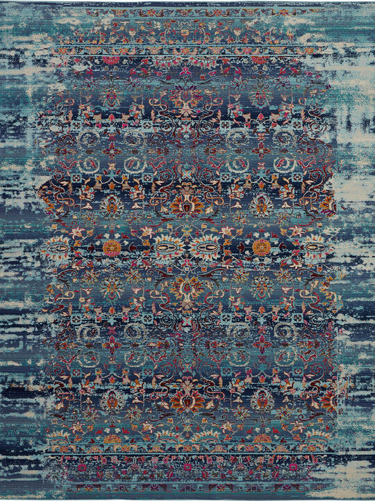 Vintage Kashan VKA02 Blue 8'10" x 11'10" Rug