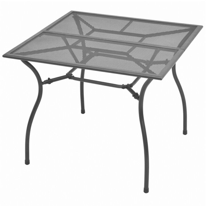 vidaXL Garden Table 35.4"x35.4"x28.3" Steel Mesh