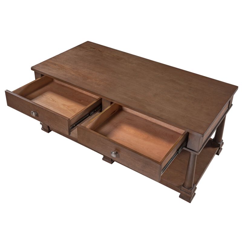 Grordo Farmhouse Wooden Coffee Table image number 7