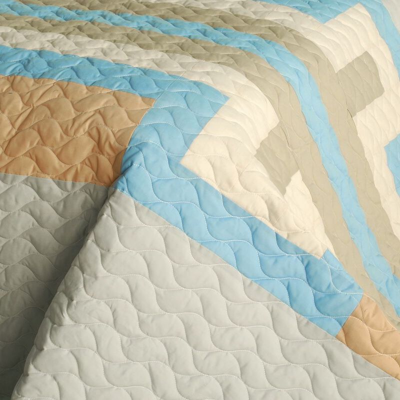 3-Piece Quilted Patchwork Quilt Set Lightweight Cozy Bedding image number 2